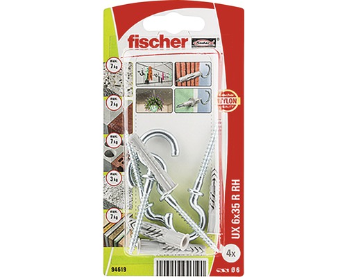 Univerzálna hmoždinka Fischer UX 6x35 R RH, balenie po štyroch
