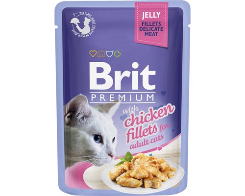 Kapsička pre mačky Brit Premium Chicken Fillets Jelly 85 g-0