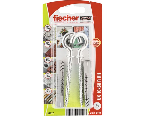 Fischer univerzálna hmoždinka UX 10x60 R RH, 2 kusy