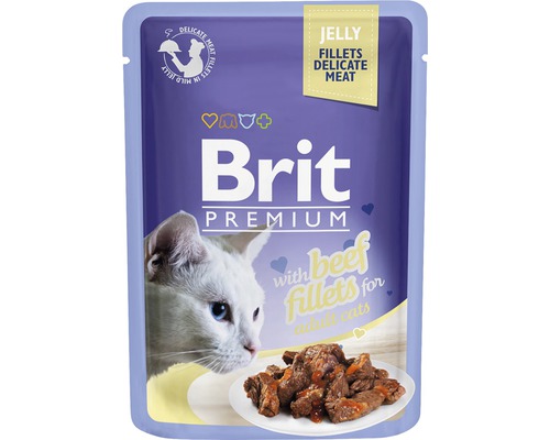 Kapsička pre mačky Brit Premium Beef Fillets Jelly 85 g