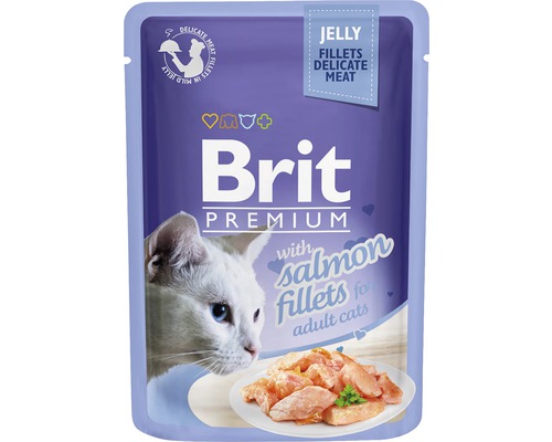 Kapsička pre mačky Brit Premium Salmon Fillets Jelly 85 g
