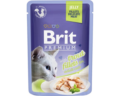 Kapsička pre mačky Brit Premium Trout Fillets Jelly 85 g