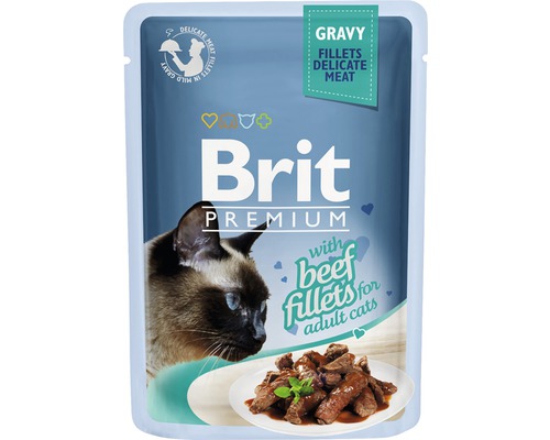 Kapsička pre mačky Brit Premium Beef Fillets Gravy 85 g