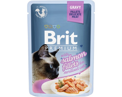 Kapsička pre mačky Brit Premium Salmon Fillets Sterilised 85 g