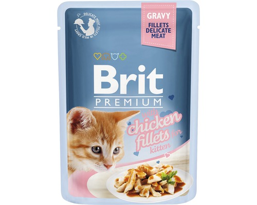 Kapsička pre mačky Brit Premium Chicken Fillets Kitten Gravy 85 g