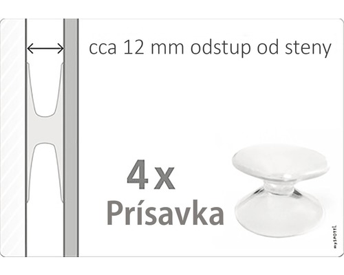 Vákuová prísavka na upevnenie, balenie po 4 kusoch