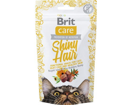 Maškrty pre mačky Brit Care Cat Snack Shiny Hair 50 g