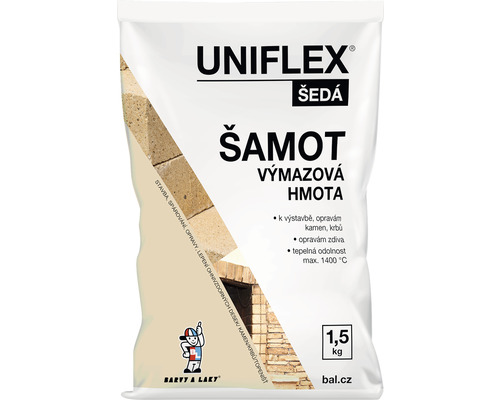 Šamotová vymazávacia hmota Uniflex žiaruvzdorná 1,5 kg