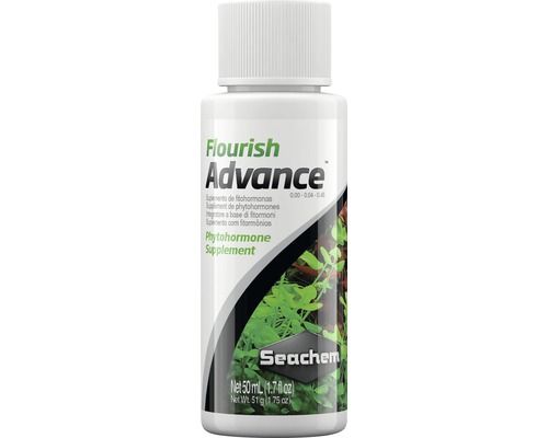 Hnojivo pre akváriové rastliny Seachem Flourish Advance 50 ml Seachem Flourish Advance fytohormonálny doplnok v 50 mililitrovej fľaštičke