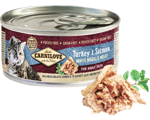 Konzerva Carnilove krmivo pre mačky s morčacím a lososom