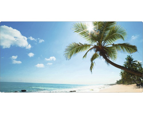 Obklad do kúpeľne mySPOTTI aqua Beach 90x45 cm Pláž s palmami a modrou oblohou