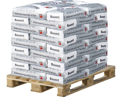 Paleta vriec vodonepriepustného betónu od Baumit