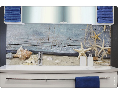 Kuchynská zástena s motívom pláže v kúpeľni