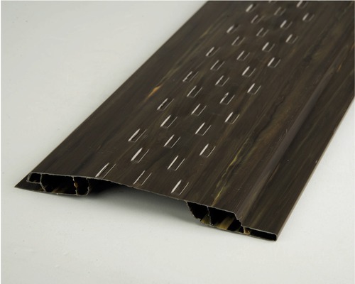 Profil pre plastové palubky ventilačný 3000 x 115 x 90 mm tmavé drevo Plastový podhľadový profil s vetracími otvormi