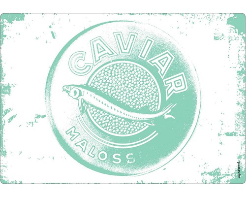 Obkladový panel do kuchyne mySPOTTI pop Kaviár 41x59 cm Dekoratívna kovová doska s motívom Caviar Maloss