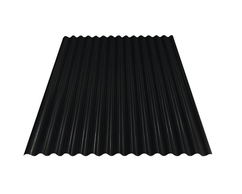 Vlnitý plech Precit Roof Big Stone S18 sinus 76/18 2000 x 1108 mm 9005 čierna