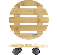 Okrúhly vozík na rastliny z bambusu s kolieskami