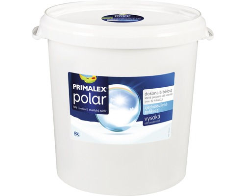 Farba na stenu Primalex Polar biela 40 kg Vedro interiérovej farby Primalex Polar