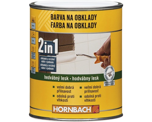 Farba na obklady 2v1 Hornbach biely, hodvábne matný 1 l Farba na obklady v plechovke