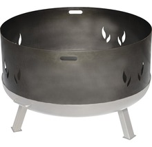 Oceľové ohnisko so vzorom plameňa a tromi nohami