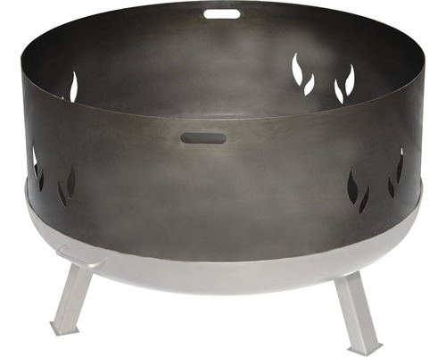 Oceľové ohnisko so vzorom plameňa a tromi nohami