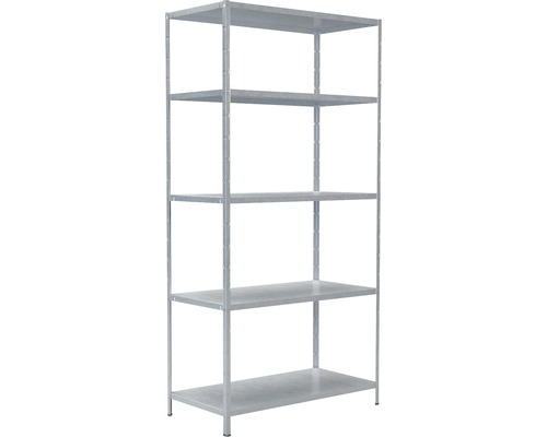 Kovový regál Schulte 4010-V 2000x1000x500 mm, 5 políc, nosnosť 425 kg, pozinkovaný Kovová polica s piatimi policami na skladovanie