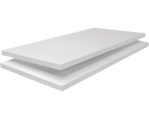 Regálová polica Schulte biela 1000x35x500 mm, balenie 2 kusy, zasúvací systém Dve biele police
