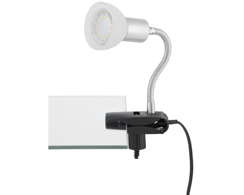 LED svietidlo so svorkou a flexibilným ramenom na pripevnenie na povrchy