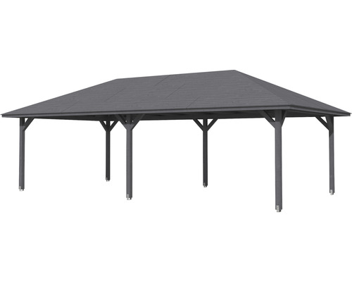 Drevený altánok so strechou