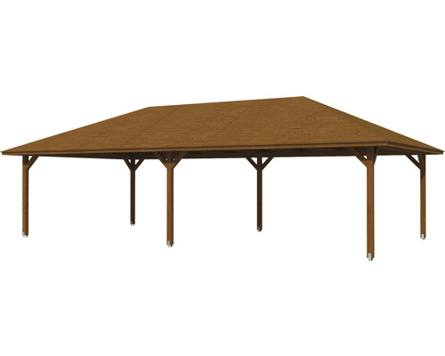 Drevený záhradný altánok so sedlovou strechou