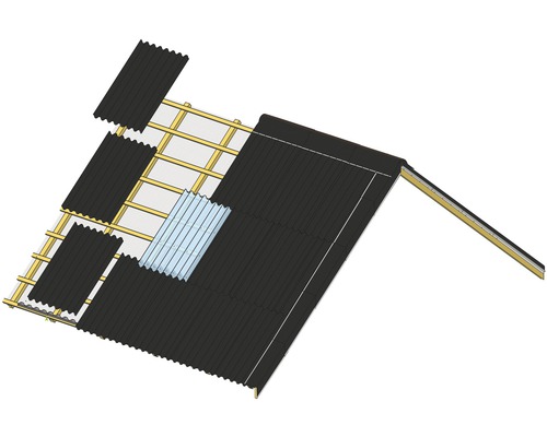 Pohľad na strechu s vlnitými doskami