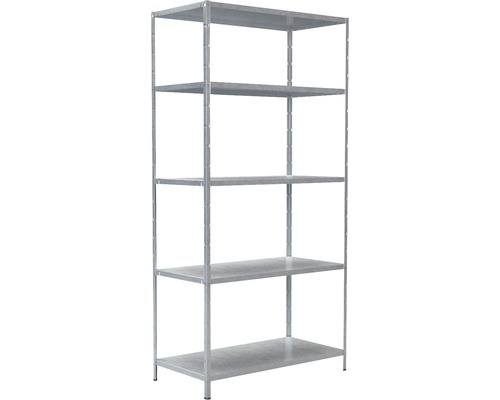 Kovový regál Schulte 4527-V 2000x1000x500 mm, 5 políc, nosnosť 425 kg, pozinkovaný Kovový regál s piatimi policami