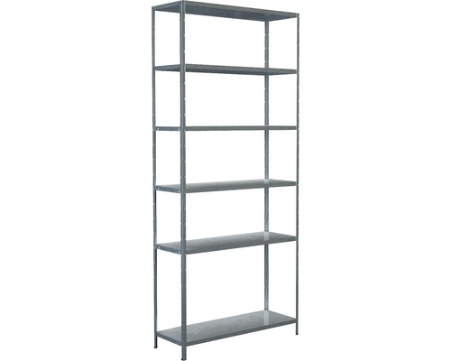 Kovový regál Schulte 4536-V 2300x1000x350 mm, 6 políc, nosnosť 510 kg, pozinkovaný Kovový regál so šiestimi policami