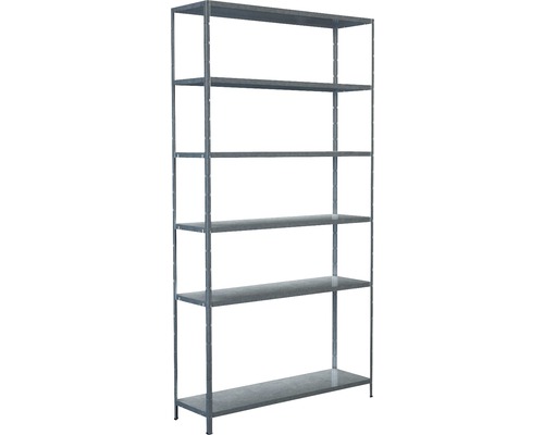 Kovový regál Schulte 4537-V 2300x1200x350 mm, 6 políc, nosnosť 510 kg, pozinkovaný Kovový regál so šiestimi úrovňami na uskladnenie