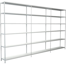 Kovový regál rozširovací Schulte 4544-W 2300x2600x350 mm, 18 políc, nosnosť 1530 kg, biely