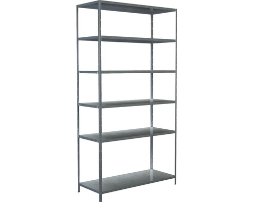 Kovový regál Schulte 4546-V 2300x1200x500 mm, 6 políc, nosnosť 510 kg, pozinkovaný Kovová polica so šiestimi policami na uskladnenie
