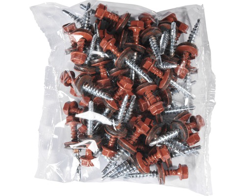 Balenie strešných skrutiek so šesťhrannou hlavou a tesniacou podložkou