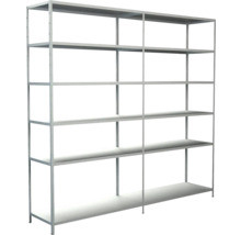 Kovový regál rozširovací Schulte 4552-W 2300x2400x500 mm, 12 políc, nosnosť 1020 kg, biely
