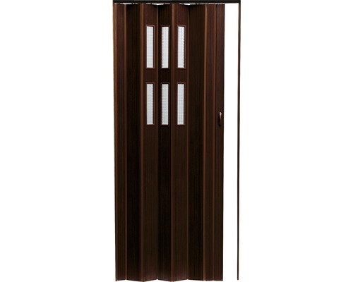 Zhrňovacie dvere Pioneer presklené 84 x 203 cm tmavý orech
