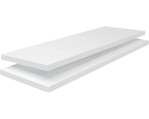 Regálová polica Schulte biela 1000x35x350 mm, balenie 2 kusy, zasúvací systém Dve biele drevené police