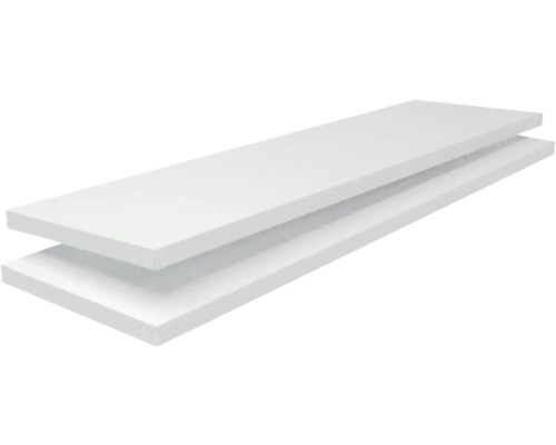 Regálová polica Schulte biela 1200x35x350 mm, balenie 2 kusy, zasúvací systém Dve drevené police