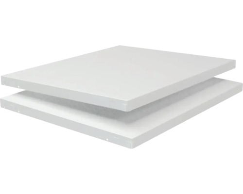 Regálová polica Schulte biela 600x35x500 mm, balenie 2 kusy, zasúvací systém Dve kovové police