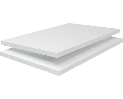 Regálová polica Schulte biela 800x35x500 mm, balenie 2 kusy, zasúvací systém Dve kovové police