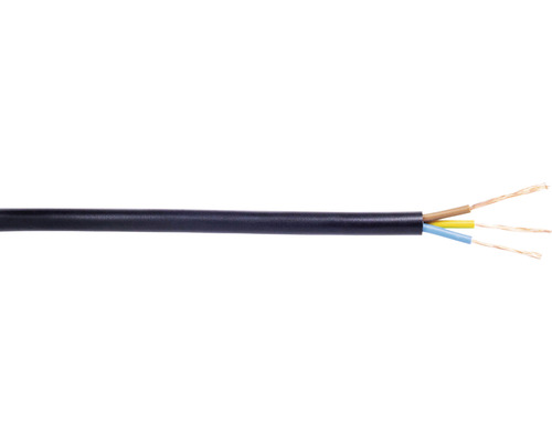 Napájací kábel H03VV-F (CYLY) 3x0,5 čierny, metrážový sortiment