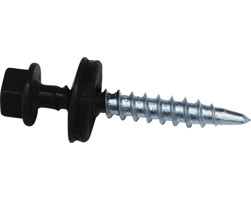 Skrutky Precit Roof 4,8 x 35 mm 50 ks 9005 čierna Jedna vŕtacia skrutka s tesniacou podložkou.