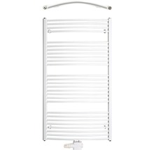 Biely kúpeľňový radiátor s pripojovacou súpravou a termostatickým ventilom