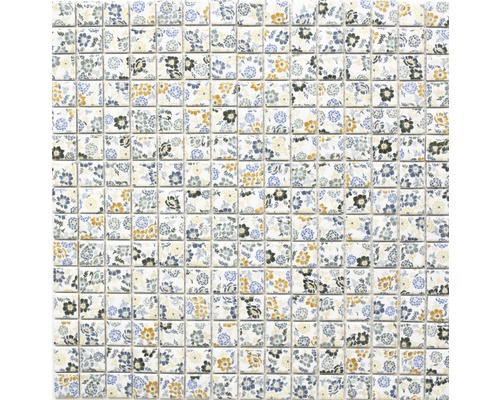 Keramická mozaika CG SP06 krémová/modrá/hnedá mix 30 x 30 cm