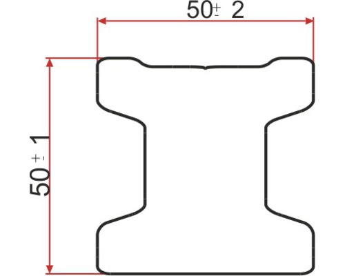 Technický nákres dlažobného kameňa v tvare I s rozmermi