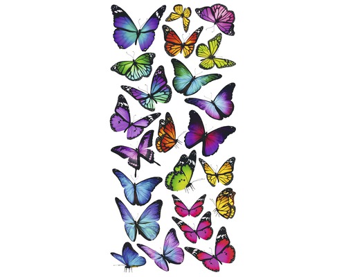 3D nálepka na obkladačky Farebné motýle 15x31 cm
