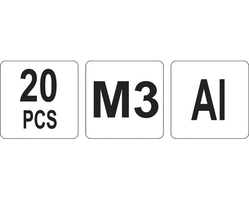 Symbolický obrázok: 20 kusov, M3, hliník